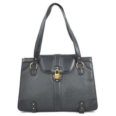 Pre-owned Ferragamo Leather Shoulder Bag () In Black