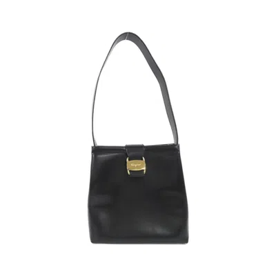Pre-owned Ferragamo Leather Shoulder Bag () In Black
