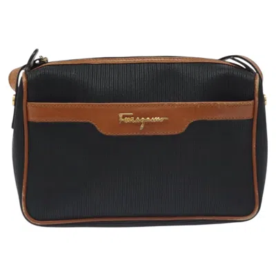 Pre-owned Ferragamo Leather Shoulder Bag () In Black