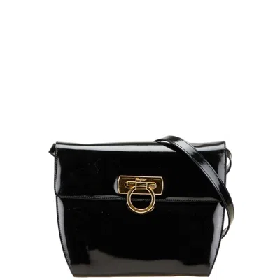 Pre-owned Ferragamo Leather Shoulder Bag () In Black
