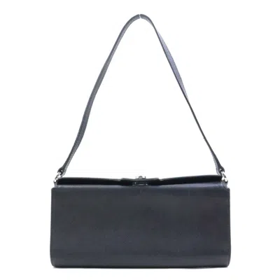 Pre-owned Ferragamo Leather Shoulder Bag () In Black