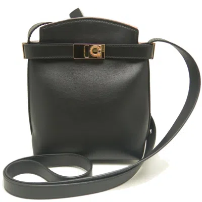 Pre-owned Ferragamo Leather Shoulder Bag () In Black
