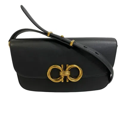 Pre-owned Ferragamo Leather Shoulder Bag () In Black
