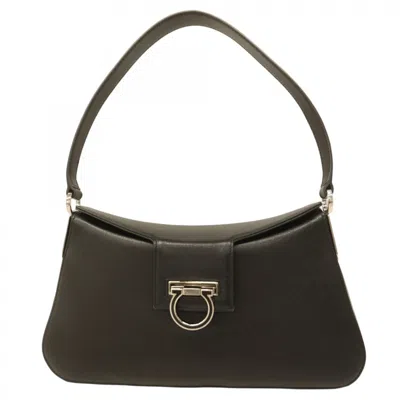 Pre-owned Ferragamo Leather Shoulder Bag () In Black