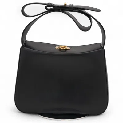 Pre-owned Ferragamo Leather Shoulder Bag () In Black