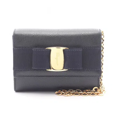 Pre-owned Ferragamo Leather Shoulder Bag () In Black