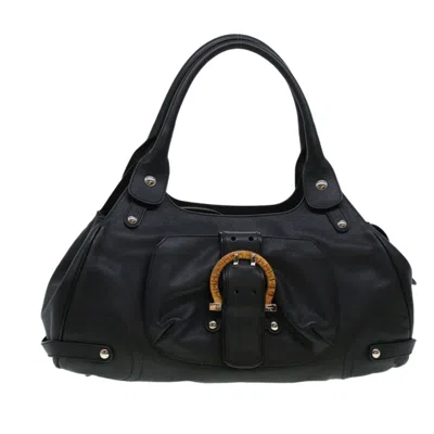 Pre-owned Ferragamo Leather Shoulder Bag () In Black