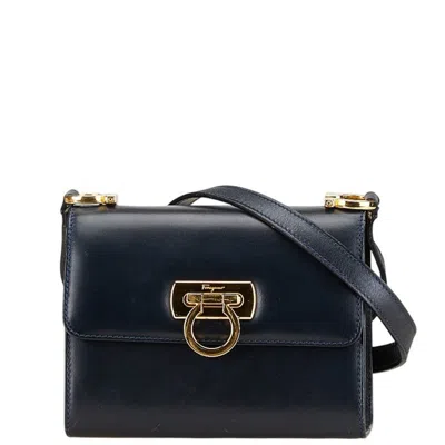 Pre-owned Ferragamo Leather Shoulder Bag () In Blue