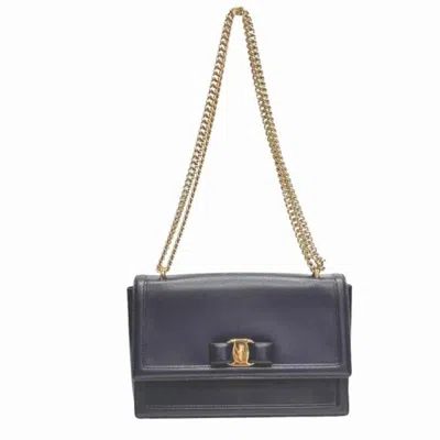 Pre-owned Ferragamo Leather Shoulder Bag () In Blue