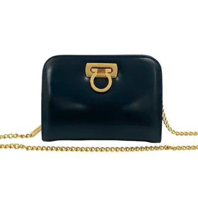 Pre-owned Ferragamo Leather Shoulder Bag () In Blue