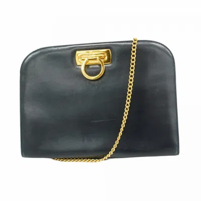 Pre-owned Ferragamo Leather Shoulder Bag () In Blue
