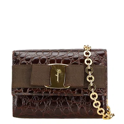 Pre-owned Ferragamo Leather Shoulder Bag () In Brown