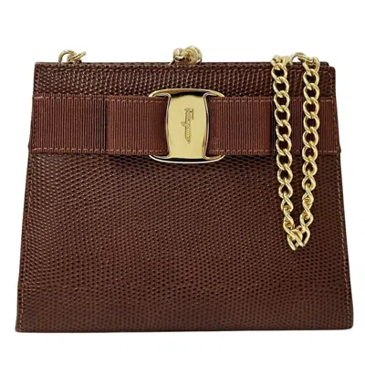Pre-owned Ferragamo Leather Shoulder Bag () In Brown