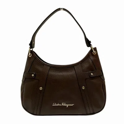 Pre-owned Ferragamo Leather Shoulder Bag () In Brown