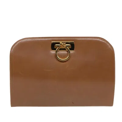 Pre-owned Ferragamo Leather Shoulder Bag () In Gold