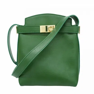 Pre-owned Ferragamo Leather Shoulder Bag () In Green