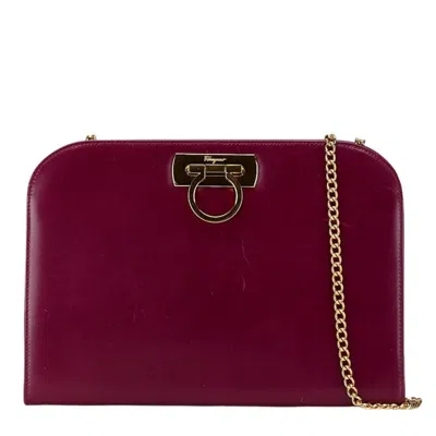 Pre-owned Ferragamo Leather Shoulder Bag () In Purple
