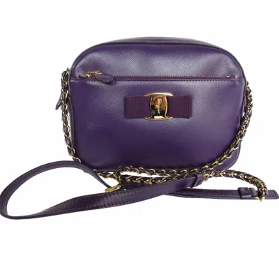 Pre-owned Ferragamo Leather Shoulder Bag () In Purple