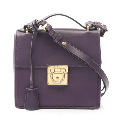 Pre-owned Ferragamo Leather Shoulder Bag () In Purple