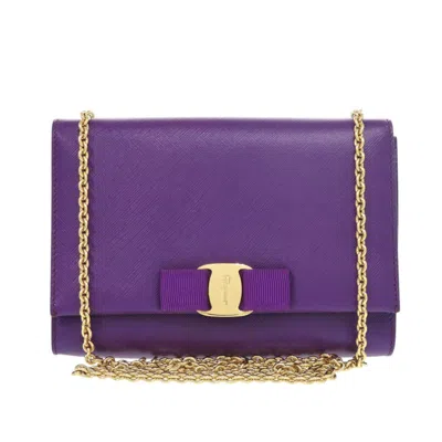 Pre-owned Ferragamo Leather Shoulder Bag () In Purple