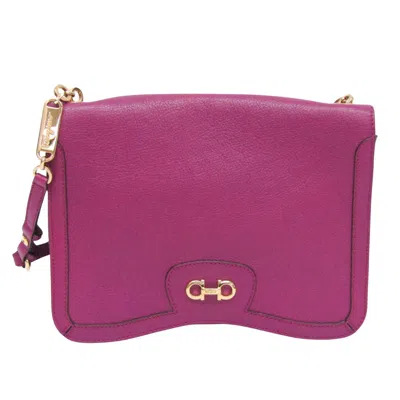 Pre-owned Ferragamo Leather Shoulder Bag () In Purple
