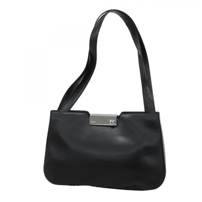 Pre-owned Ferragamo Leather Shoulder Bag () In Black