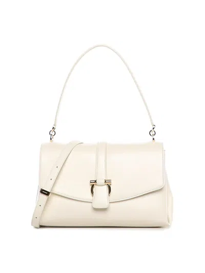 Ferragamo Leather Shoulder Bag In Purple