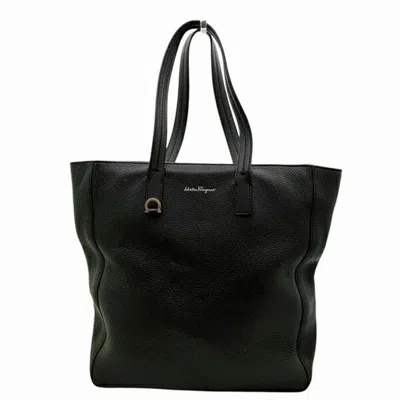 Pre-owned Ferragamo Leather Shoulder Bag Tote Bag () In Black