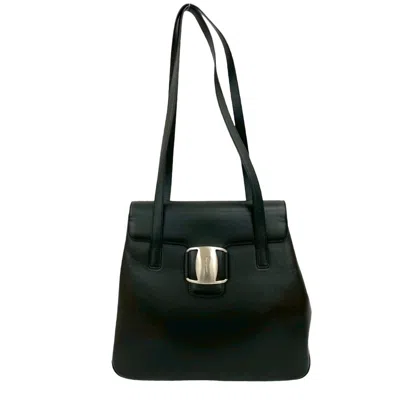 Pre-owned Ferragamo Leather Shoulder Bag Tote Bag () In Black