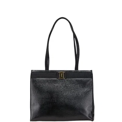 Pre-owned Ferragamo Leather Shoulder Bag Tote Bag () In Black