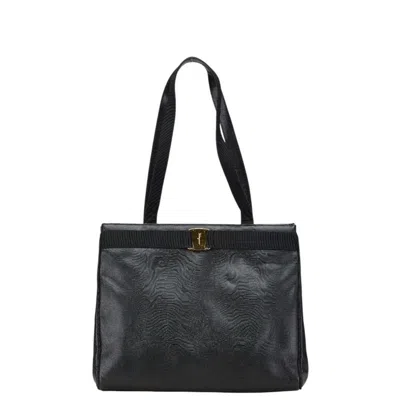 Pre-owned Ferragamo Leather Shoulder Bag Tote Bag () In Black