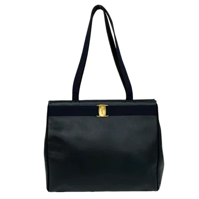 Pre-owned Ferragamo Leather Shoulder Bag Tote Bag () In Blue
