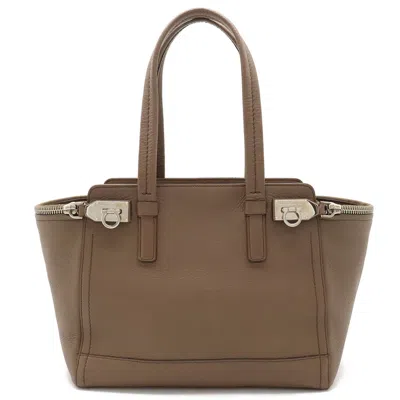 Pre-owned Ferragamo Leather Shoulder Bag Tote Bag () In Brown