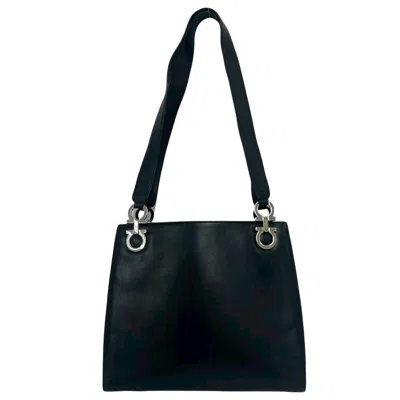 Pre-owned Ferragamo Leather Shoulder Bag Tote Bag () In Black