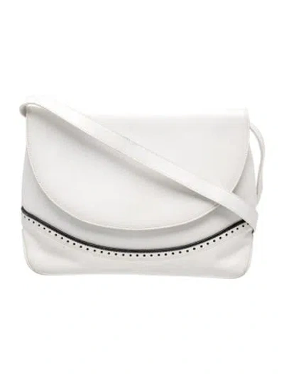 Pre-owned Ferragamo Leather Shoulder Bag In White