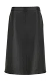Ferragamo Leather Skirt In Black