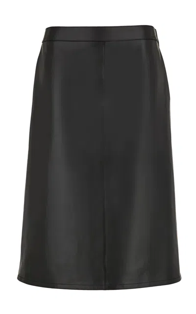 Ferragamo Leather Skirt In Black