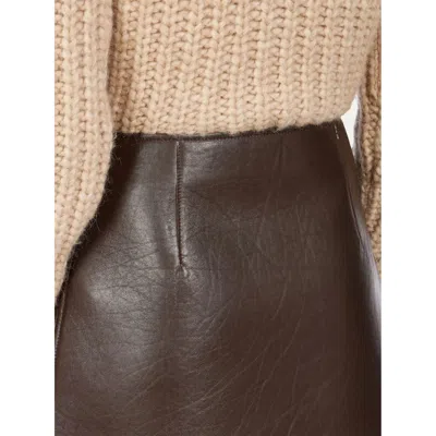Ferragamo Leather-skirt In Brown
