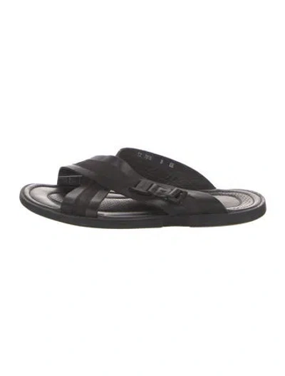 Pre-owned Ferragamo Leather Slides In Black