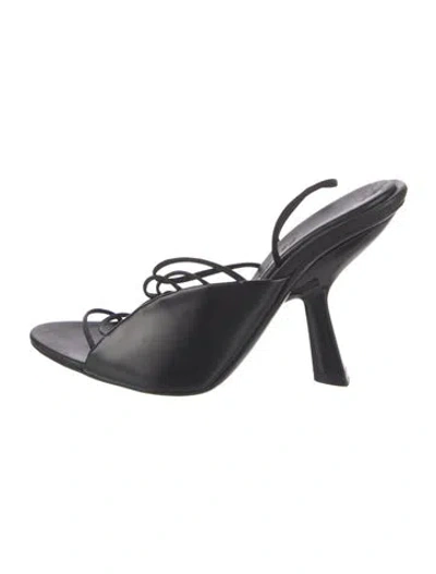 Pre-owned Ferragamo Leather Slides In Black