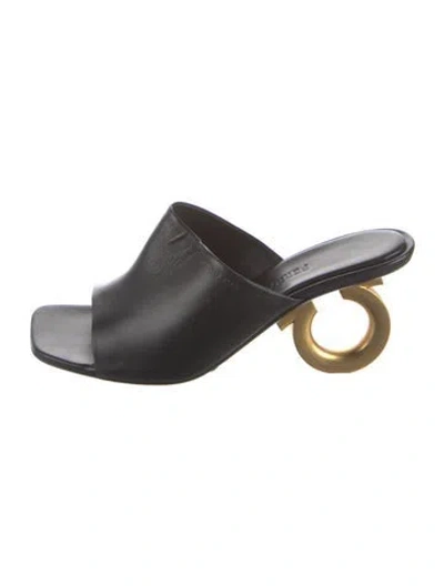 Pre-owned Ferragamo Leather Slides In Black