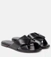 Ferragamo Alrai Origami Knot Slides In Nappa Leather In Black