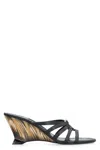 Ferragamo Women's Anemone Wedge Slide Sandals In Nero