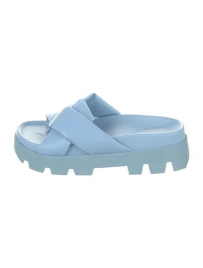 Pre-owned Ferragamo Leather Slides In Blue