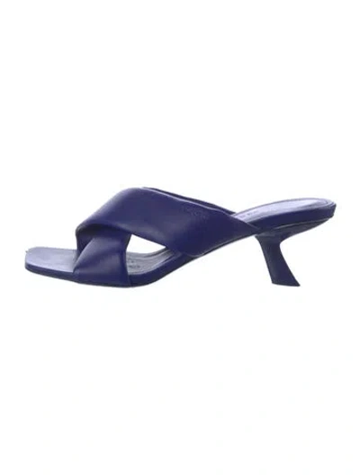 Pre-owned Ferragamo Leather Slides In Blue