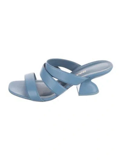 Pre-owned Ferragamo Leather Slides In Blue