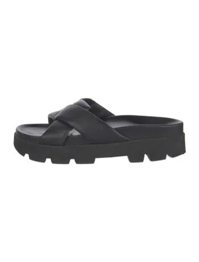 Pre-owned Ferragamo Leather Slides In Blue
