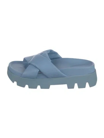 Pre-owned Ferragamo Leather Slides In Blue