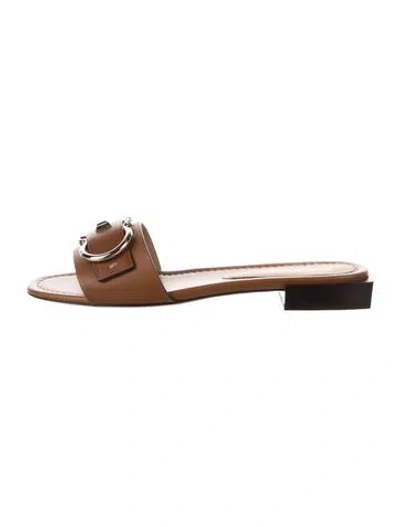Pre-owned Ferragamo Leather Slides In Brown