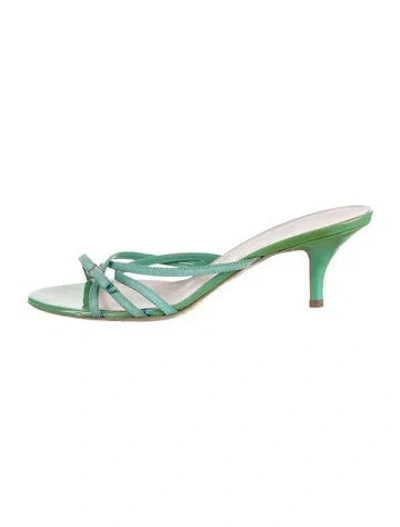 Pre-owned Ferragamo Leather Slides In Green